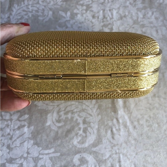 Kate Landry Gold Clutch with Bow Accent - Picture 4 of 5